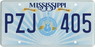 MS license plate PZJ405