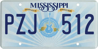 MS license plate PZJ512