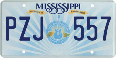 MS license plate PZJ557