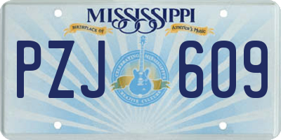 MS license plate PZJ609