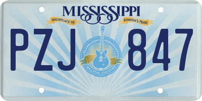MS license plate PZJ847