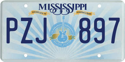 MS license plate PZJ897