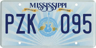 MS license plate PZK095