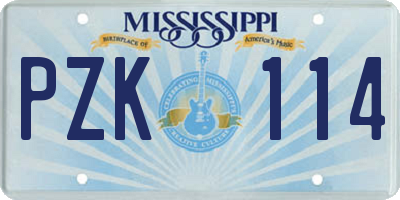 MS license plate PZK114