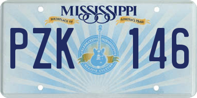 MS license plate PZK146