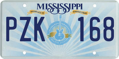 MS license plate PZK168
