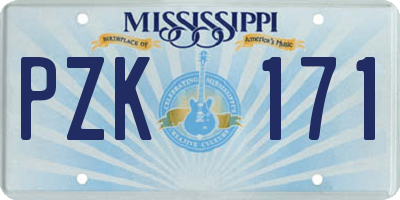 MS license plate PZK171