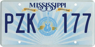 MS license plate PZK177