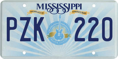 MS license plate PZK220