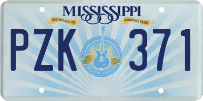 MS license plate PZK371