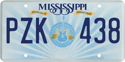 MS license plate PZK438