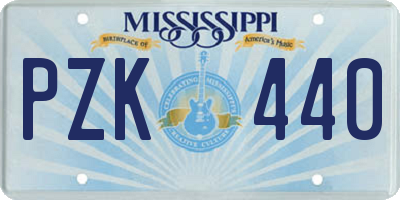 MS license plate PZK440