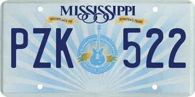 MS license plate PZK522