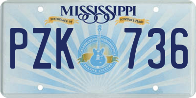 MS license plate PZK736