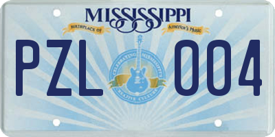 MS license plate PZL004