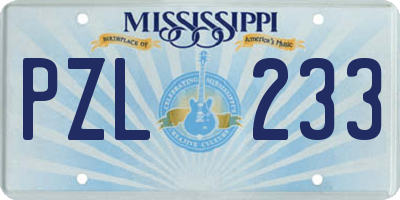 MS license plate PZL233