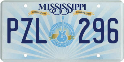 MS license plate PZL296