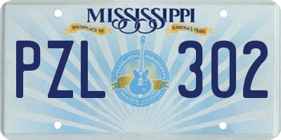 MS license plate PZL302