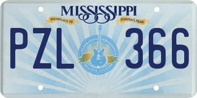 MS license plate PZL366