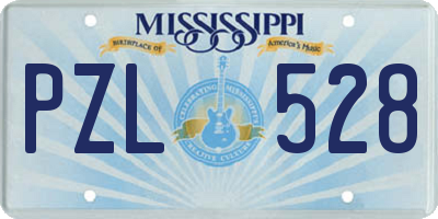 MS license plate PZL528