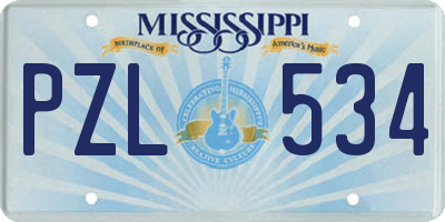 MS license plate PZL534