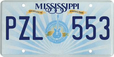 MS license plate PZL553