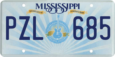 MS license plate PZL685