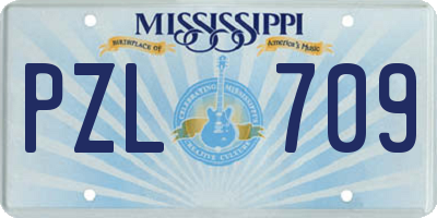 MS license plate PZL709