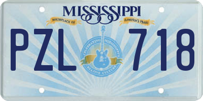 MS license plate PZL718