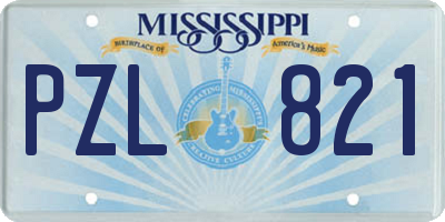 MS license plate PZL821