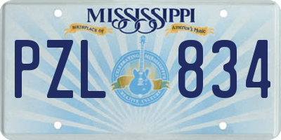MS license plate PZL834
