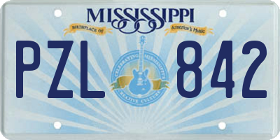 MS license plate PZL842
