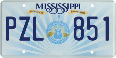 MS license plate PZL851