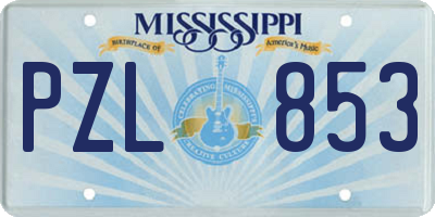 MS license plate PZL853
