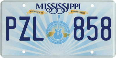 MS license plate PZL858