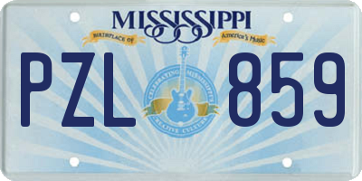 MS license plate PZL859