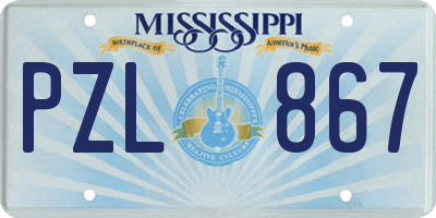 MS license plate PZL867