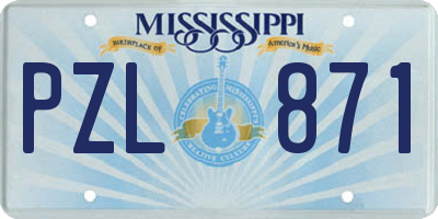 MS license plate PZL871