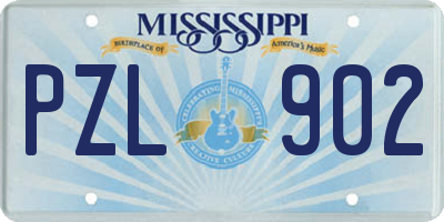 MS license plate PZL902