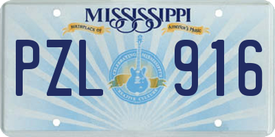 MS license plate PZL916