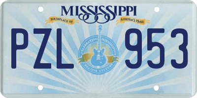 MS license plate PZL953