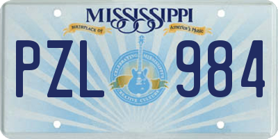 MS license plate PZL984