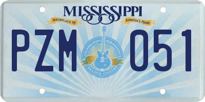 MS license plate PZM051