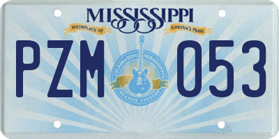 MS license plate PZM053