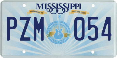 MS license plate PZM054