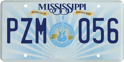 MS license plate PZM056