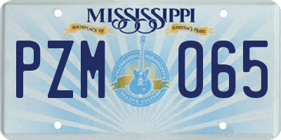 MS license plate PZM065