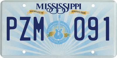 MS license plate PZM091