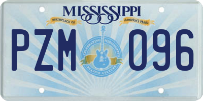 MS license plate PZM096