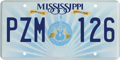 MS license plate PZM126